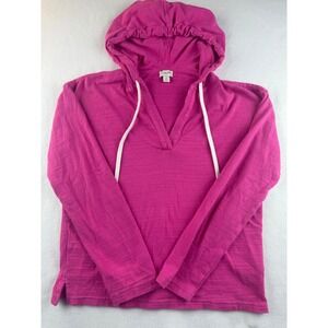 J Crew Cotton‎ Hoodie V Neck Long Sleeve Pullover Top Small Women's